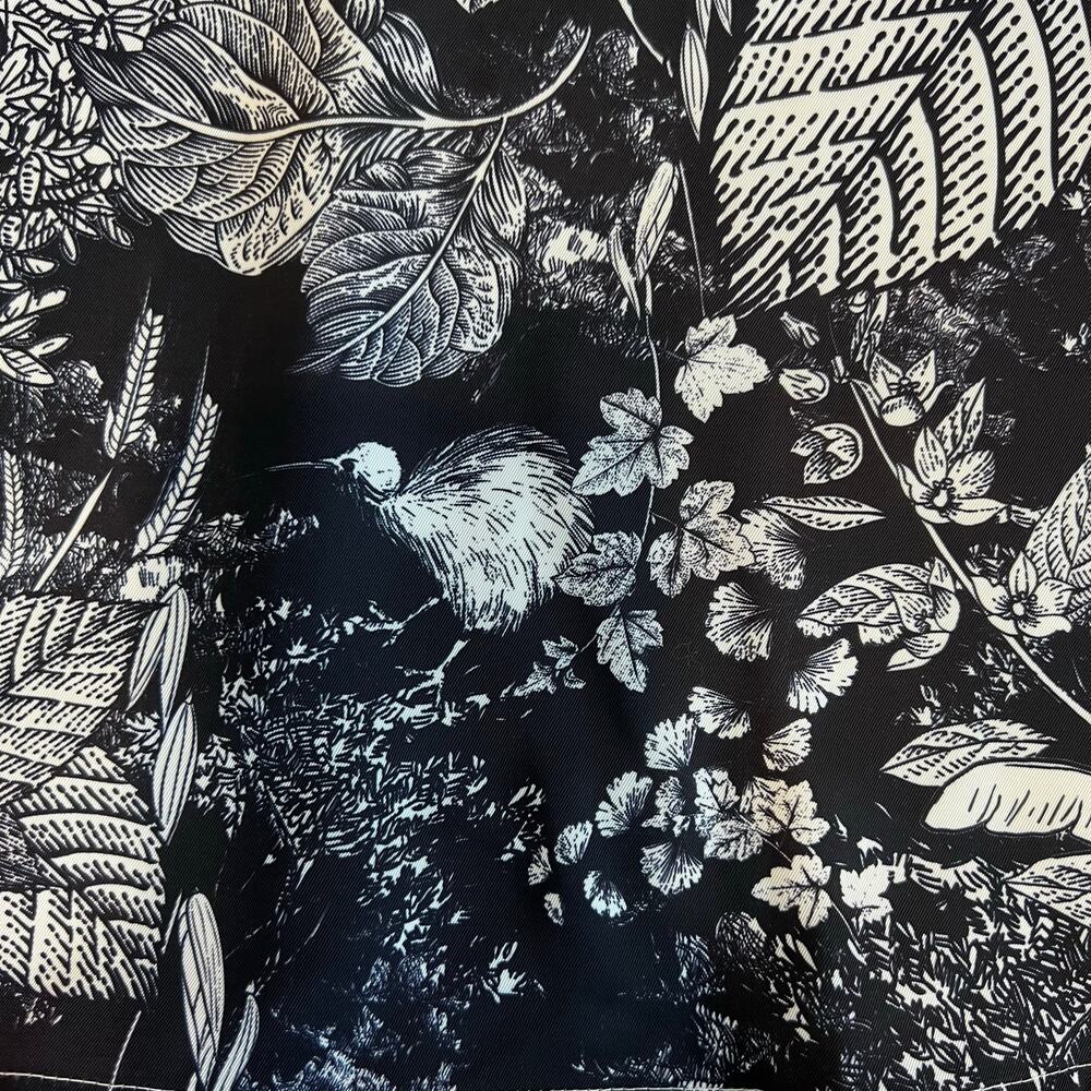 NWT Floral Print Midi Dress in White with Black Botanical Print Women's Large - Picture 9 of 16